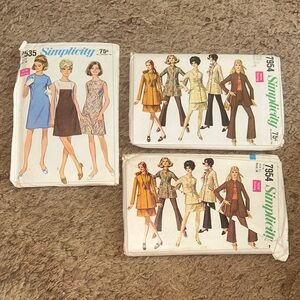 Vintage 1968 Simplicity patterns 3pc lot